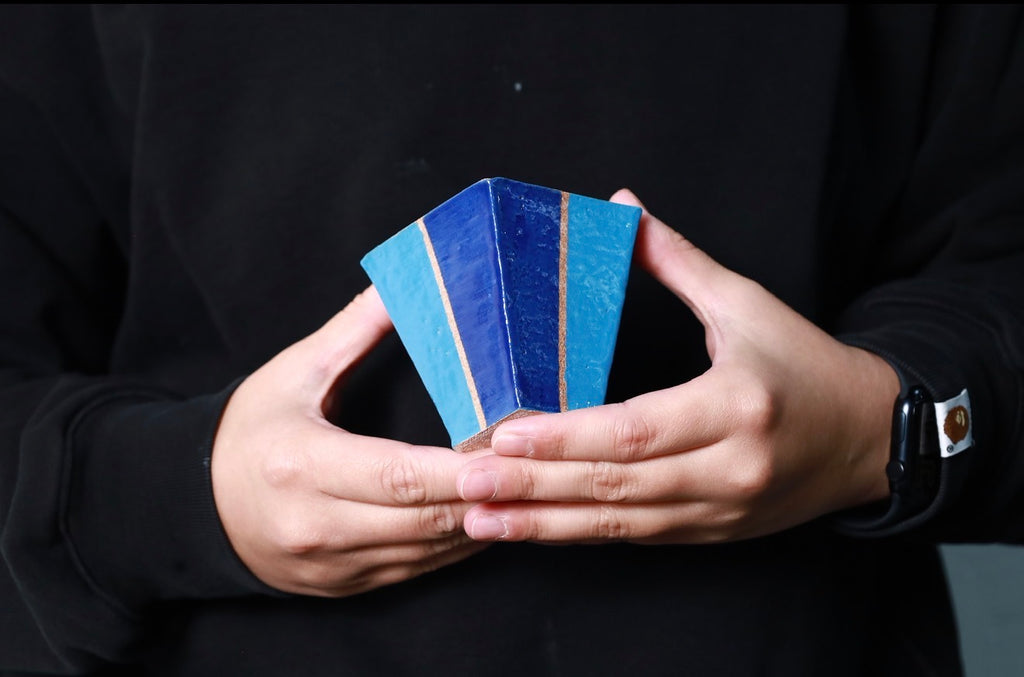 Faceted Cup – Blue Tones