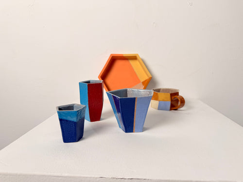 Faceted Cup – Blue Tones